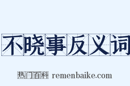 不晓事反义词是什么意思的图片
